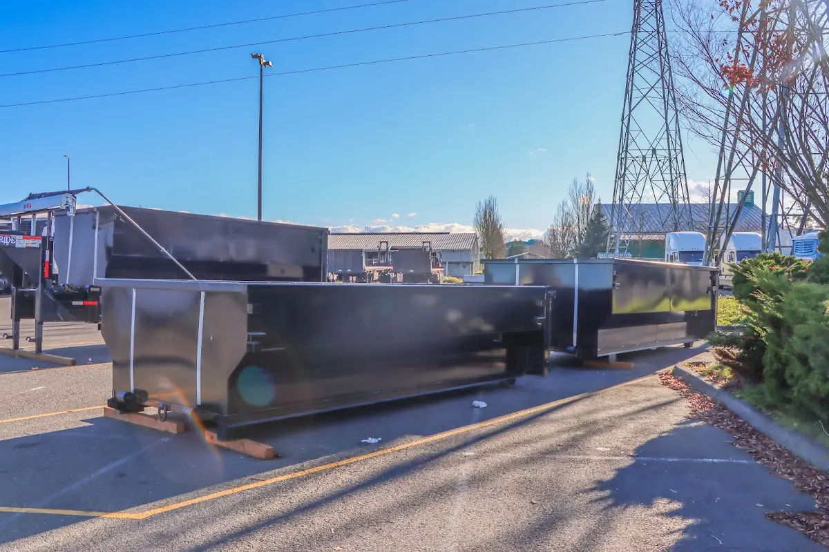 Roll-off dumpster ready for waste disposal at job site for Commercial Dumpster Rental in Brushy Creek